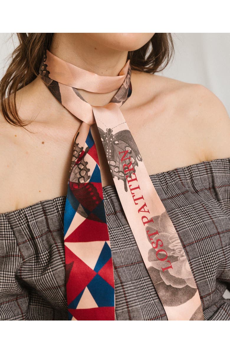 Lost Pattern PRISM SILK SKINNY SCARF, Alternate, color, Red