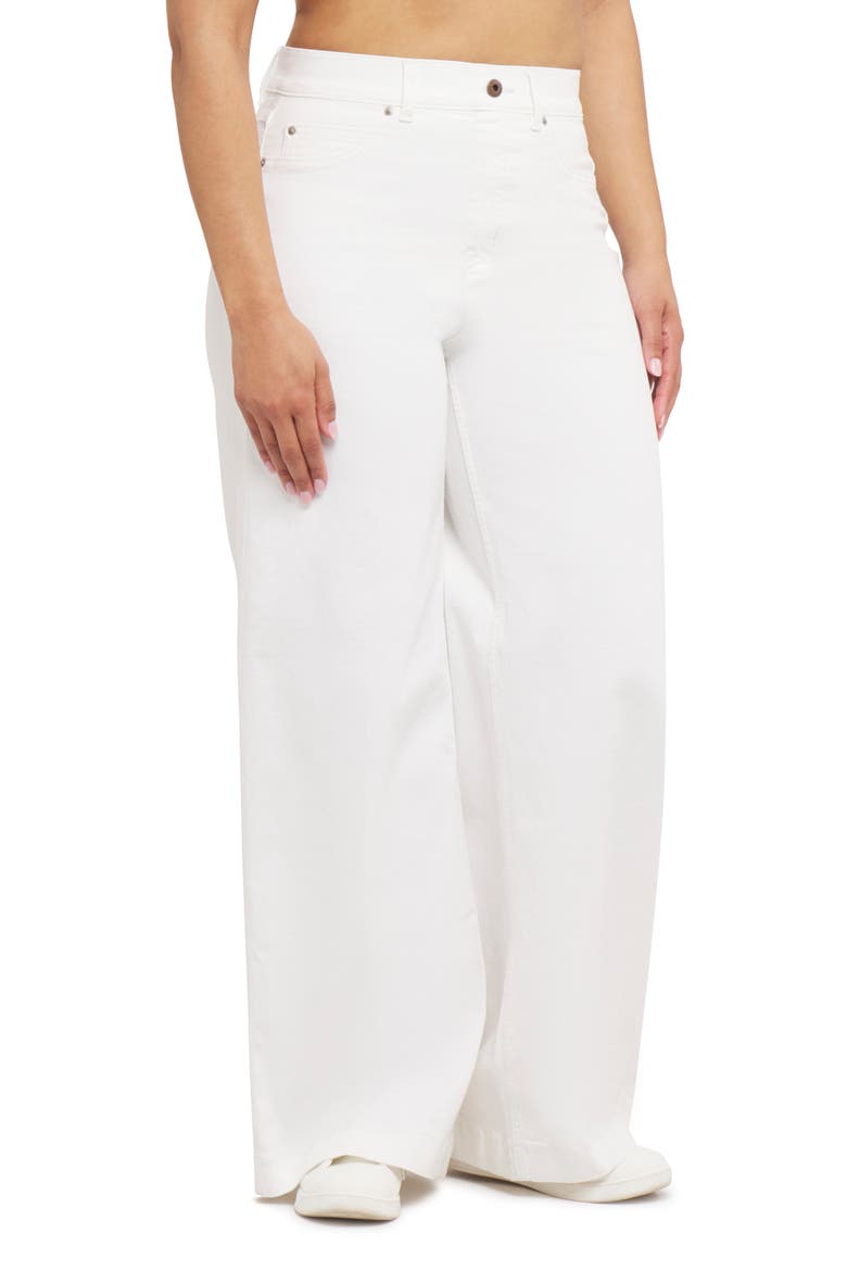 High Waist Wide Leg Pull-On Jeans, Alternate, color, CHALK WASH