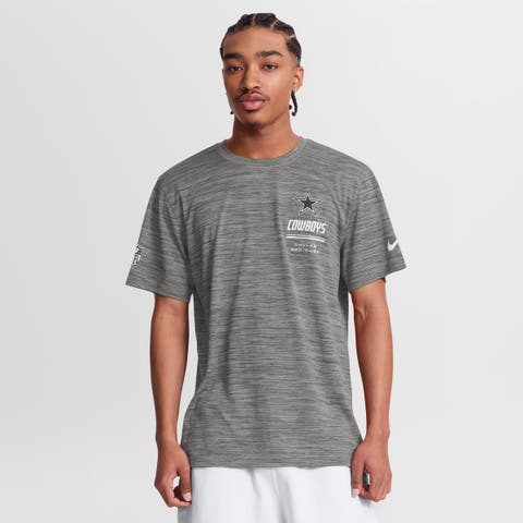 Men's Nike Gray Dallas Cowboys Sideline Double Covered Dri-FIT Velocity T-Shirt