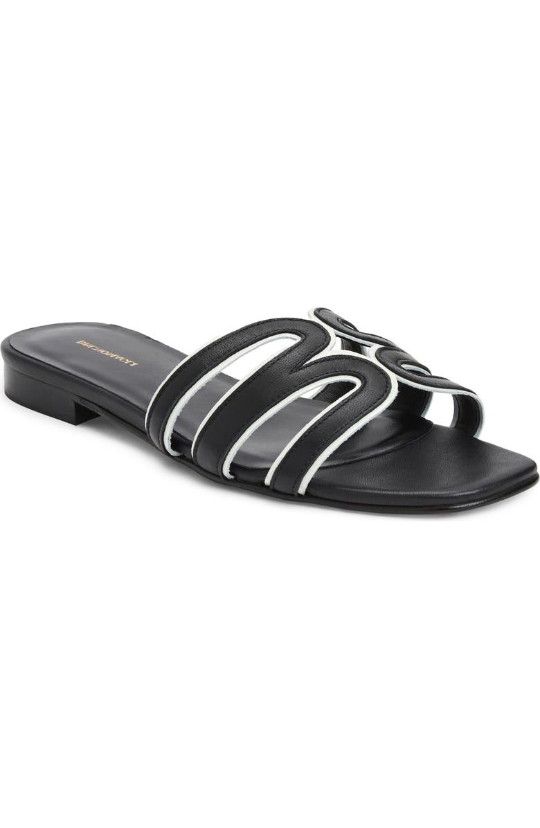 Bruno Magli Flore Slide Sandal, Main, color, Black Nappa/ Bone