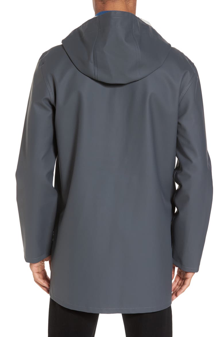 Stockholm Long Sleeve Hooded Raincoat, Alternate, color, CHARCOAL