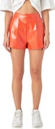 Grey Lab Shiny Faux Leather Shorts