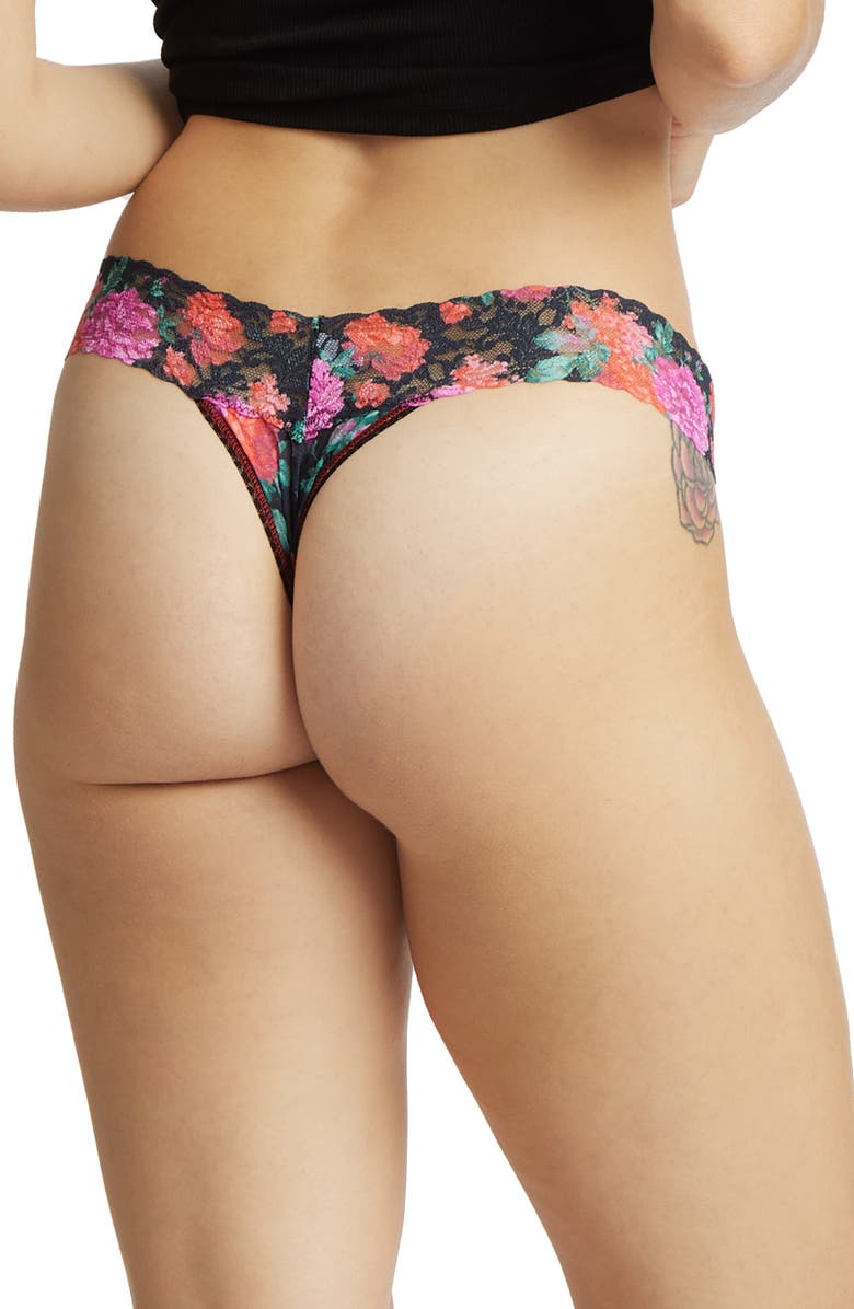 Hanky Panky Print Low Rise Thong, Alternate, color, Autobiography