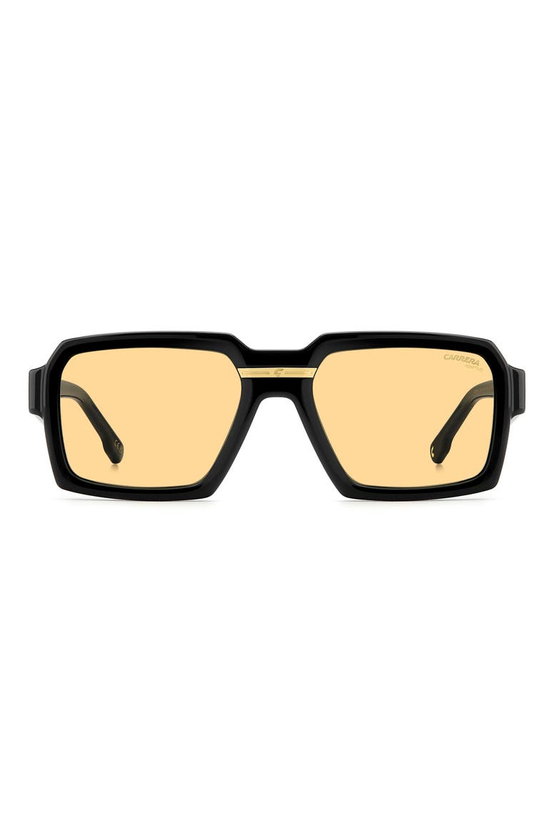 Victory C 55mm Rectangular Sunglasses, Main, color, BLACK/ YELLOW PHOTOCHROMATIC