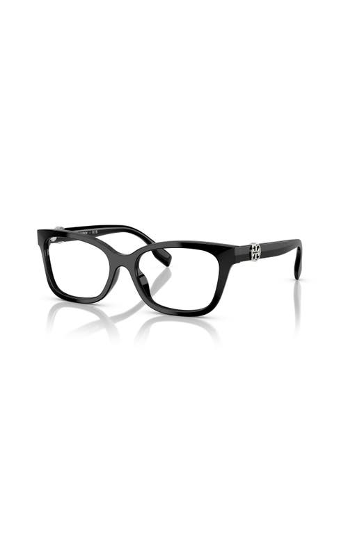 Tory Burch 49mm Square Optical Glasses In Black