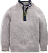 Mini Boden Kids' Heritage Half Zip Sweater