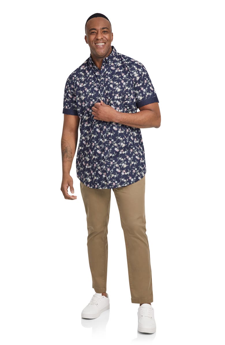 Johnny Bigg Nova Floral Short Sleeve Stretch Cotton Button-Down Shirt, Alternate, color,
