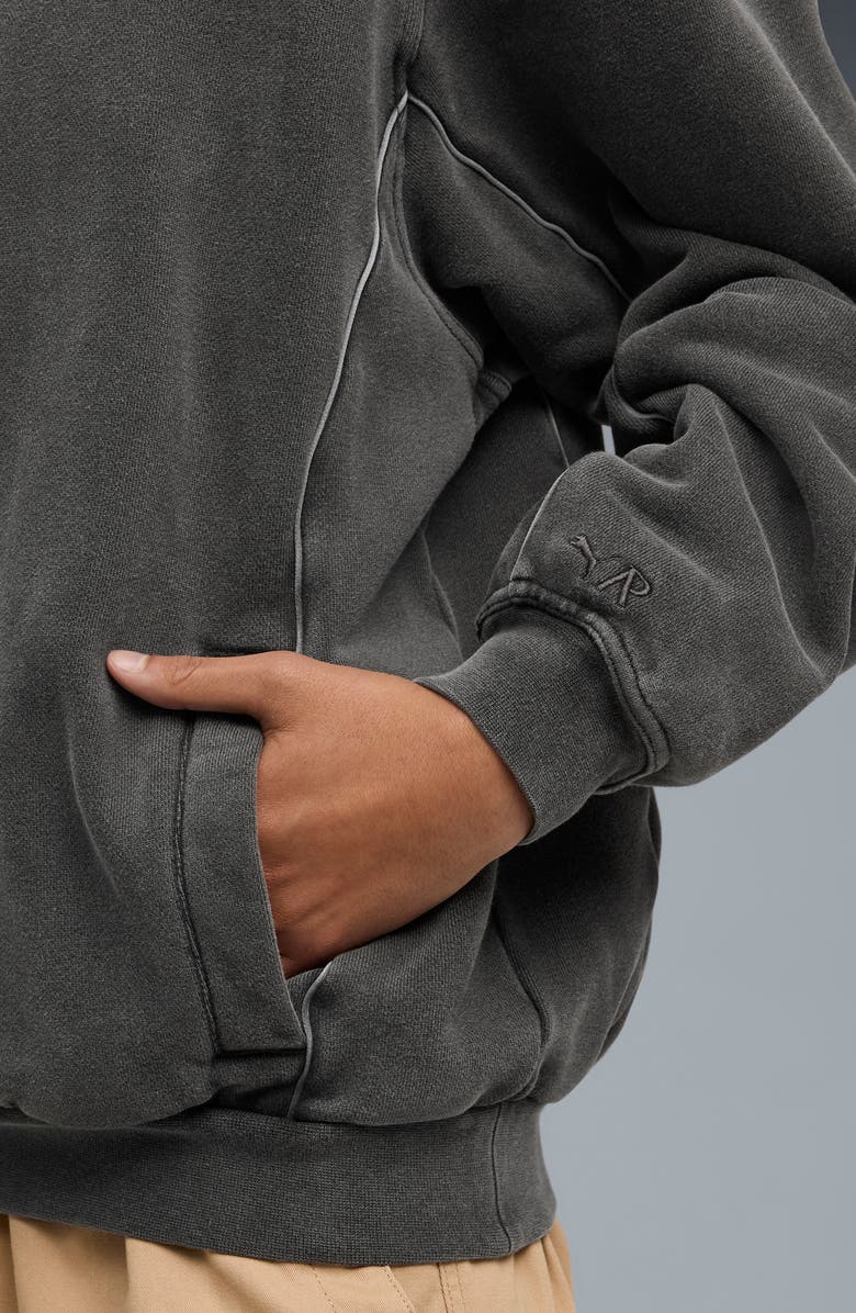 PUMA x Represent Embroidered Cotton Graphic Hoodie, Alternate, color, Flat Dark Gray