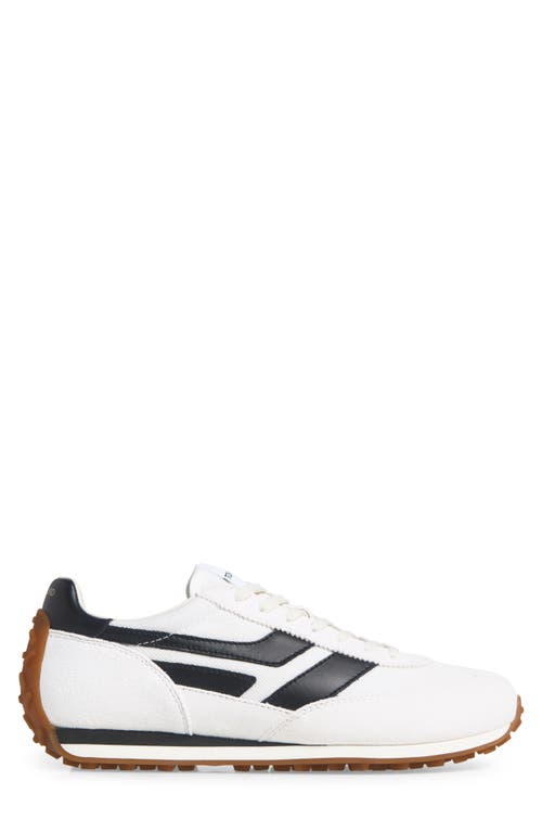 Shop Tom Ford Mick Mixed Media Sneaker In 5w023 White/black/amber