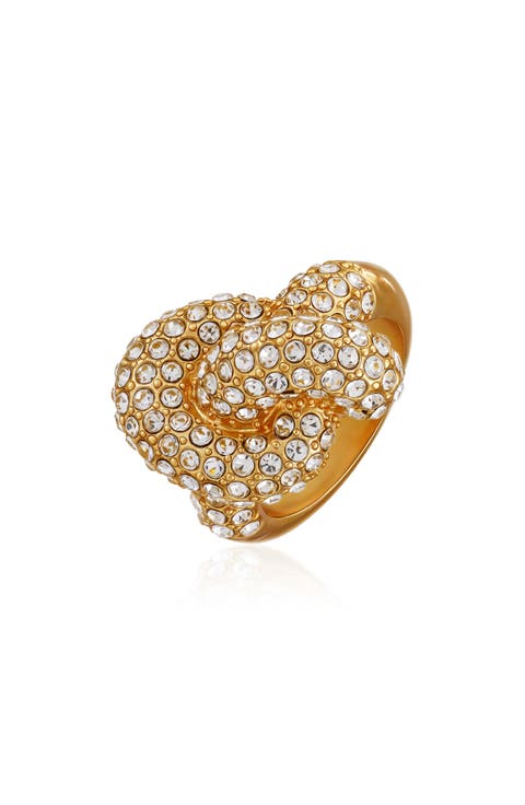 Pavé Crystal Knot Cocktail Ring