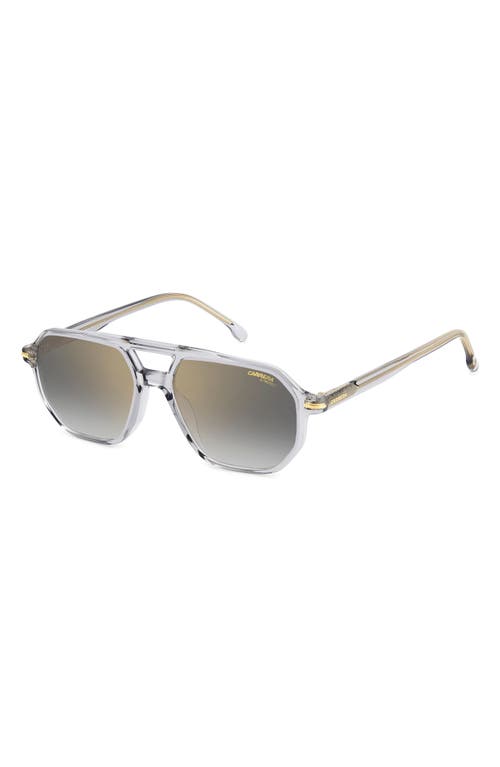 Carrera Eyewear Carrera 54mm Rectangular Sunglasses In Grey Gold/grey Sf Gd Sp