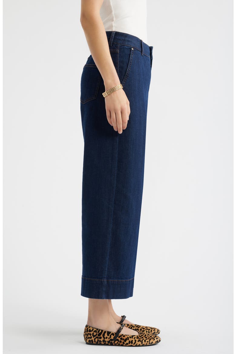 Wide Leg Crop Jeans, Alternate, color, DARK WASH