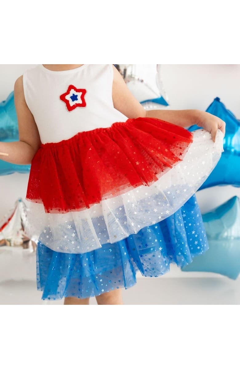 Sweet Wink Patriotic Star Patch Tank Tutu Dress, Alternate, color, 