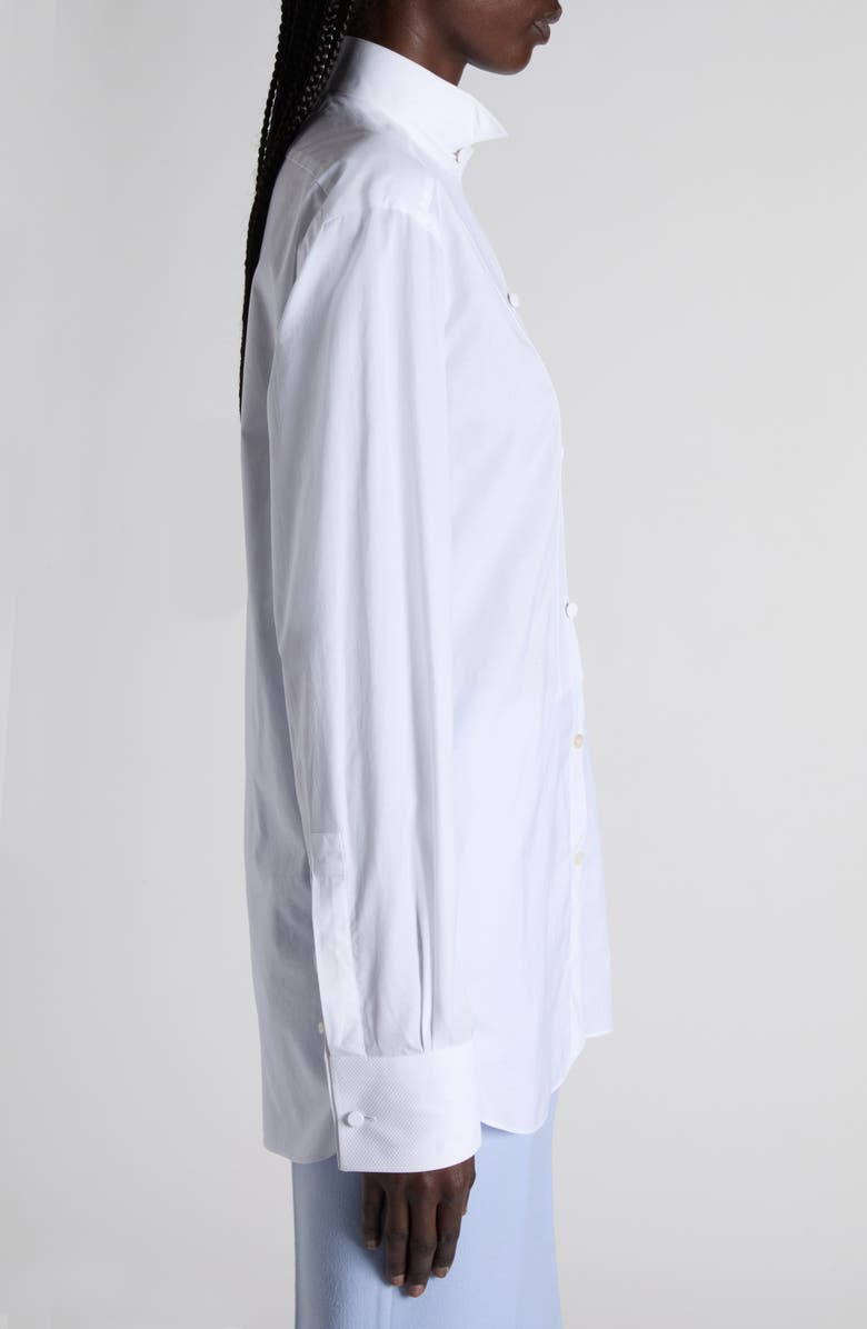 TOM FORD Bib Front Cotton Voile Button-Up Shirt, Alternate, color, Aw002 White
