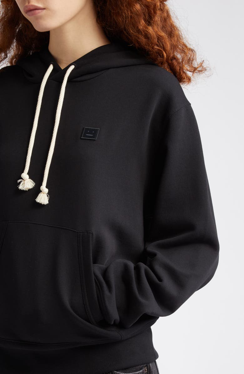 Acne Studios Fairah Face Patch Oversize Cotton Hoodie, Alternate, color, 