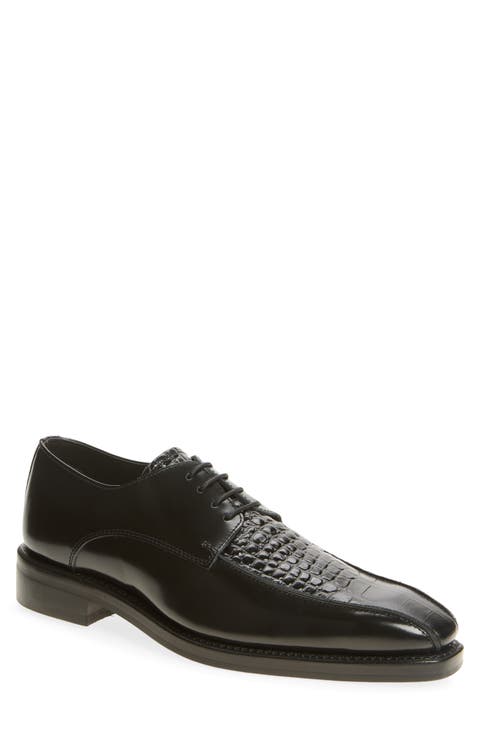Railway Croc Embossed Leather Derby