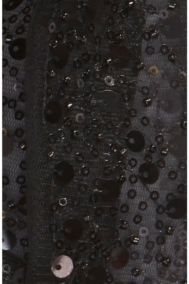 Skinny Sequin Scarf, Alternate, color, BLACK