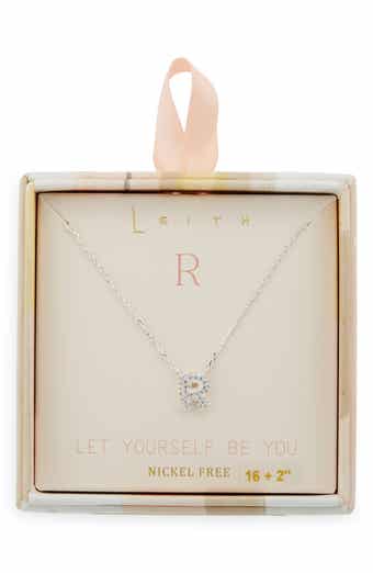 Cubic Zirconia Initial Pendant Necklace