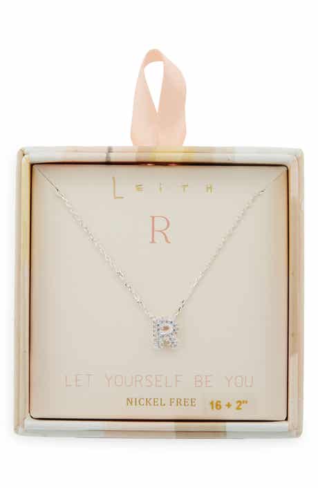 Cubic Zirconia Initial Pendant Necklace