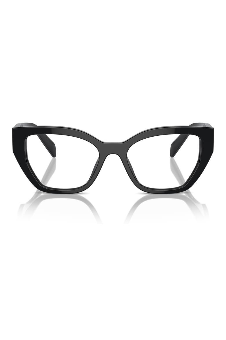 53mm Cat Eye Optical Glasses, Main, color, BLACK