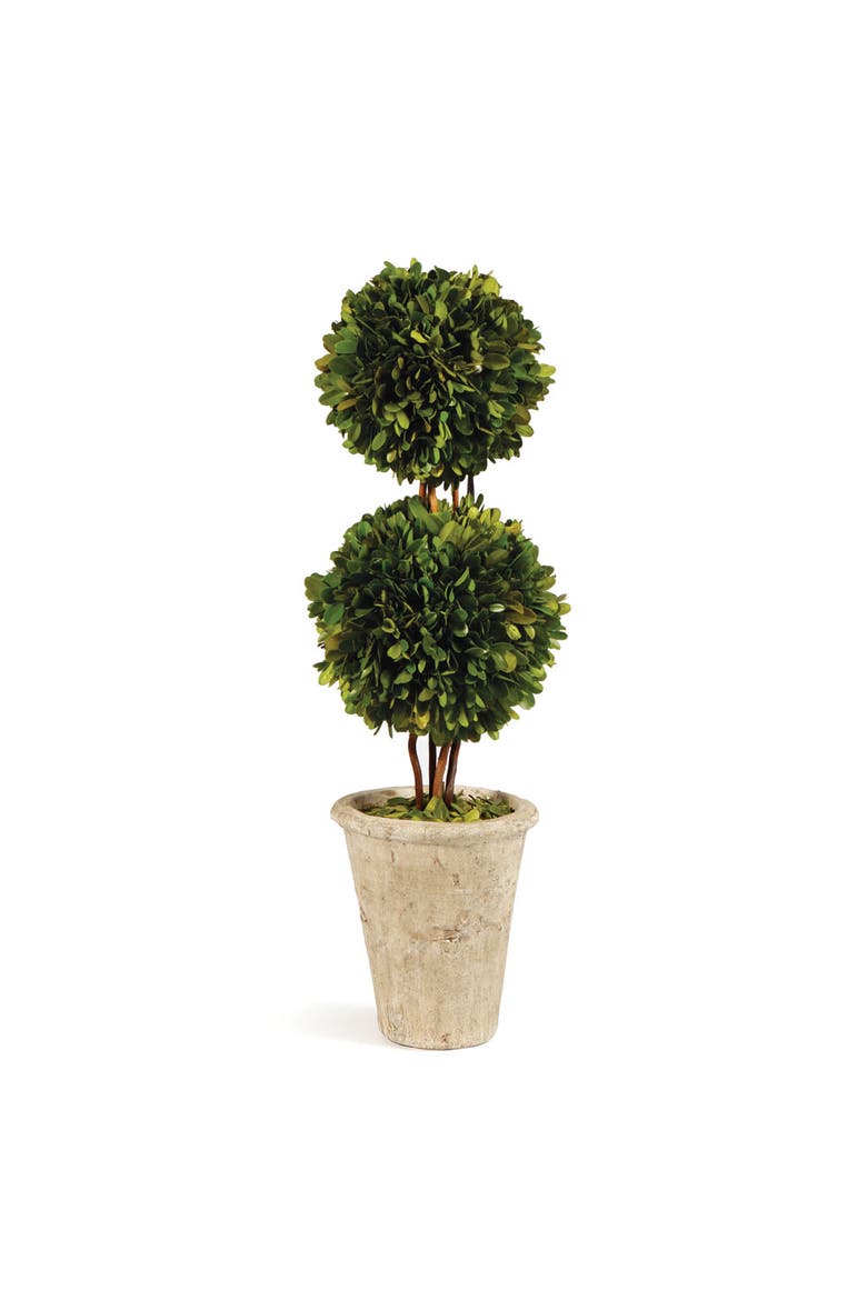 Boxwood Double Faux (Fake) Sphere Topiary 20", Main, color, Green