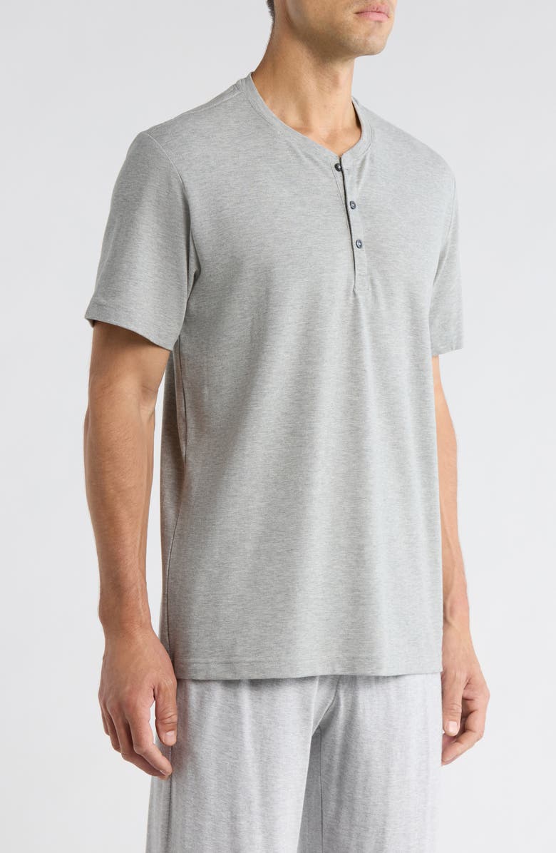 Polo Ralph Lauren Featherweight Short Sleeve Henley Pajama Top, Alternate, color, Grey