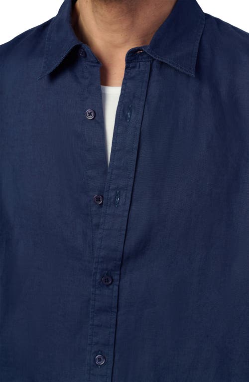 Joe's Jakob Linen Button-up Shirt In True Navy
