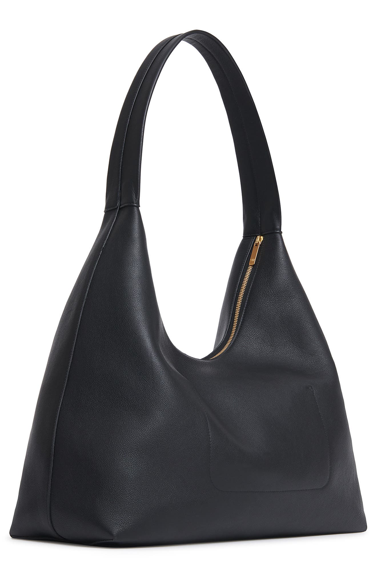 Mansur Gavriel Maxi Candy Leather Hobo Bag, Alternate, color, Black