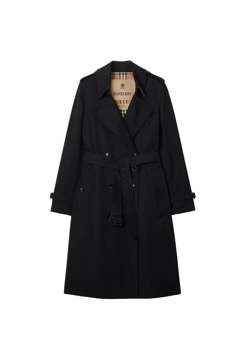 Long Kensington Heritage Trench Coat, Alternate, color, Black