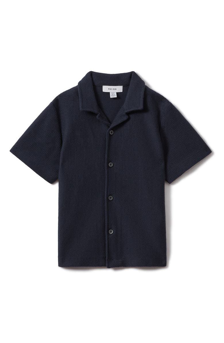 Reiss Kids' Gerrard Sr. Short Sleeve Cotton Button-Up Shirt, Main, color,