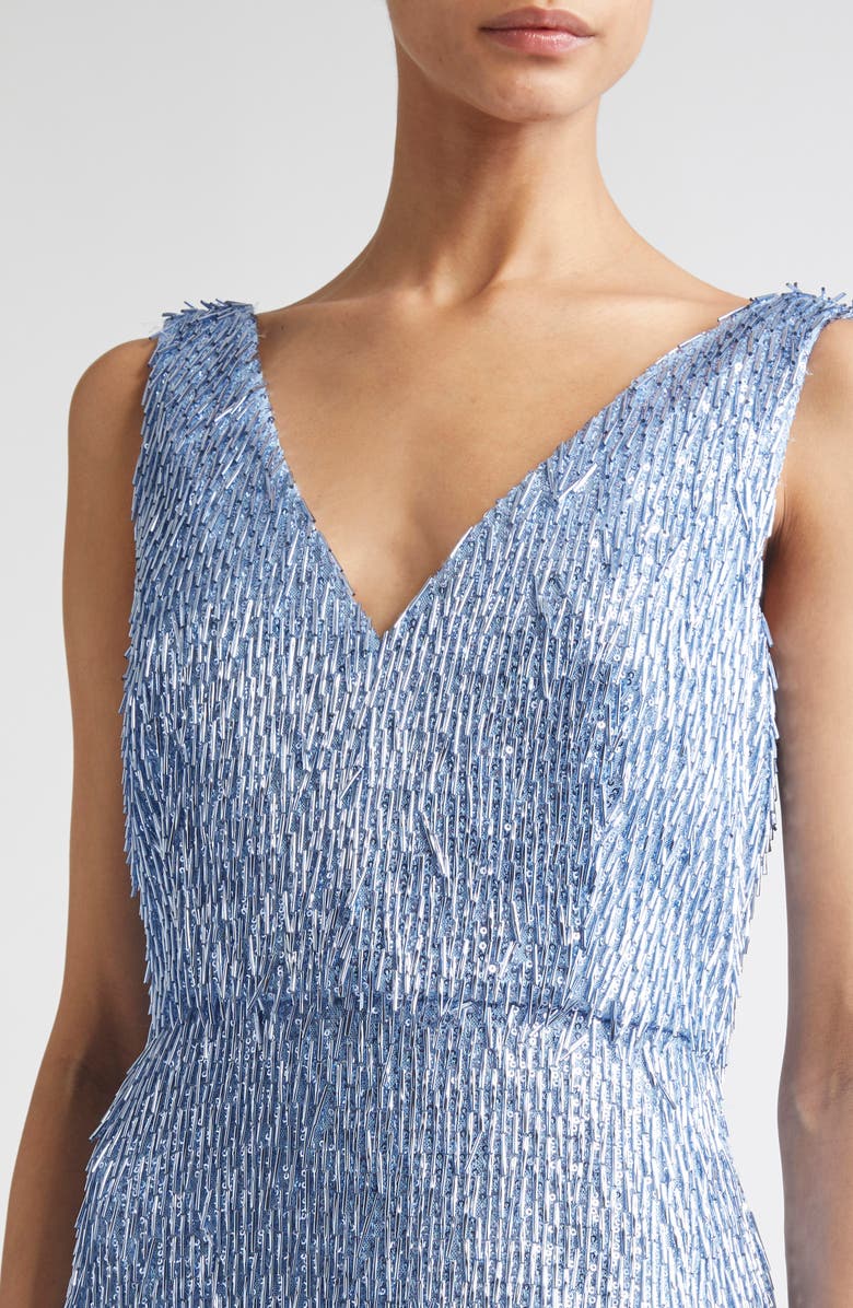 Erdem Beaded Sleeveless Cocktail Dress, Alternate, color, Artist's Blue