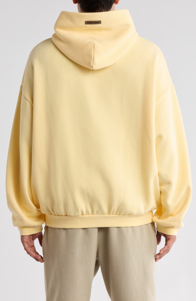 Fear of God Essentials '90s Fit Fleece Logo Hoodie, Alternate, color, Garden Yellow