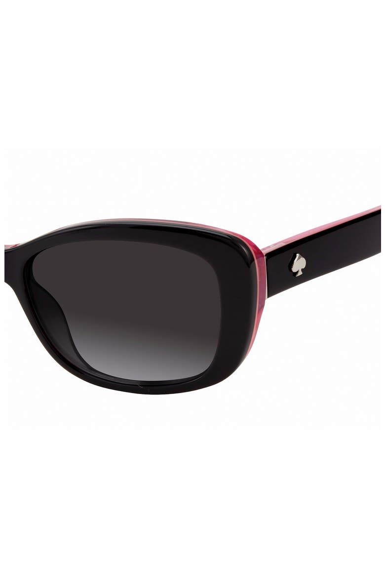 claretta 53mm polarized rectangle sunglasses, Alternate, color, BLACK PINK