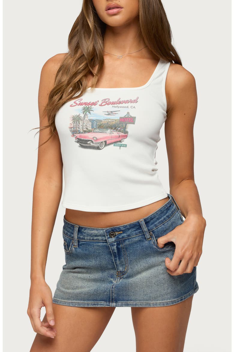 Sunset Boulevard Tank Top, Main, color, WHITE