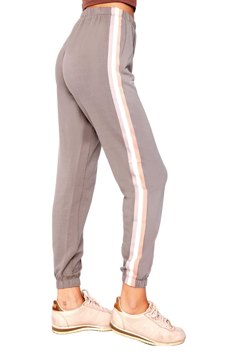 Rebody Active Homebase Fleece Sweatpants, Alternate, color, Sage/Stripe