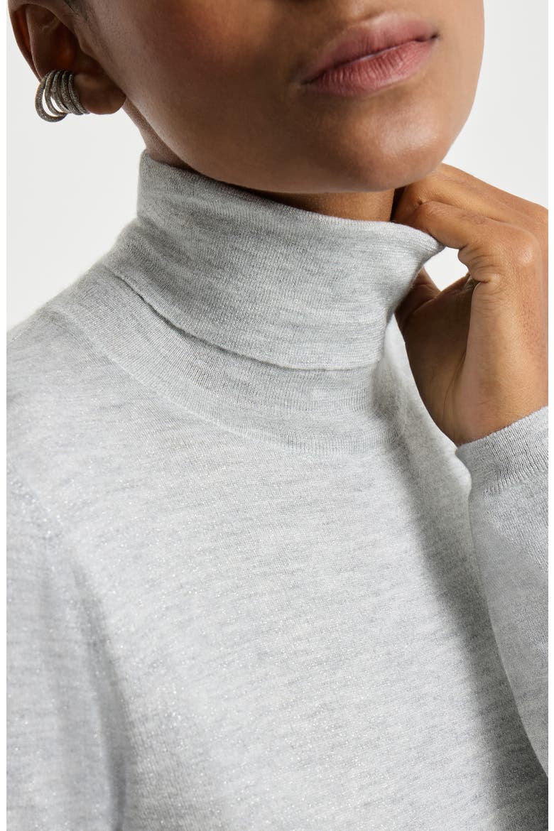 Cashmere and silk Sparkling sweater, Alternate, color, Light Grey