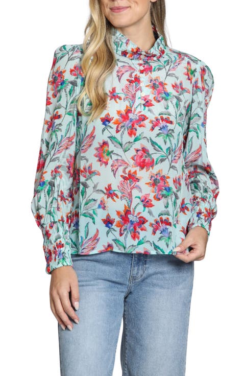 Print High Neck Shirt