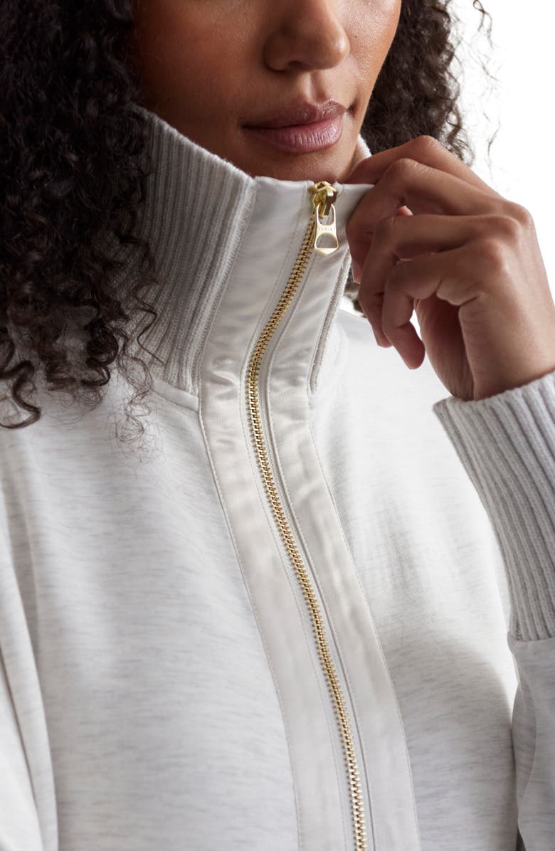 Varley Niamh Knit Zip Jacket, Alternate, color, Ivory Marl