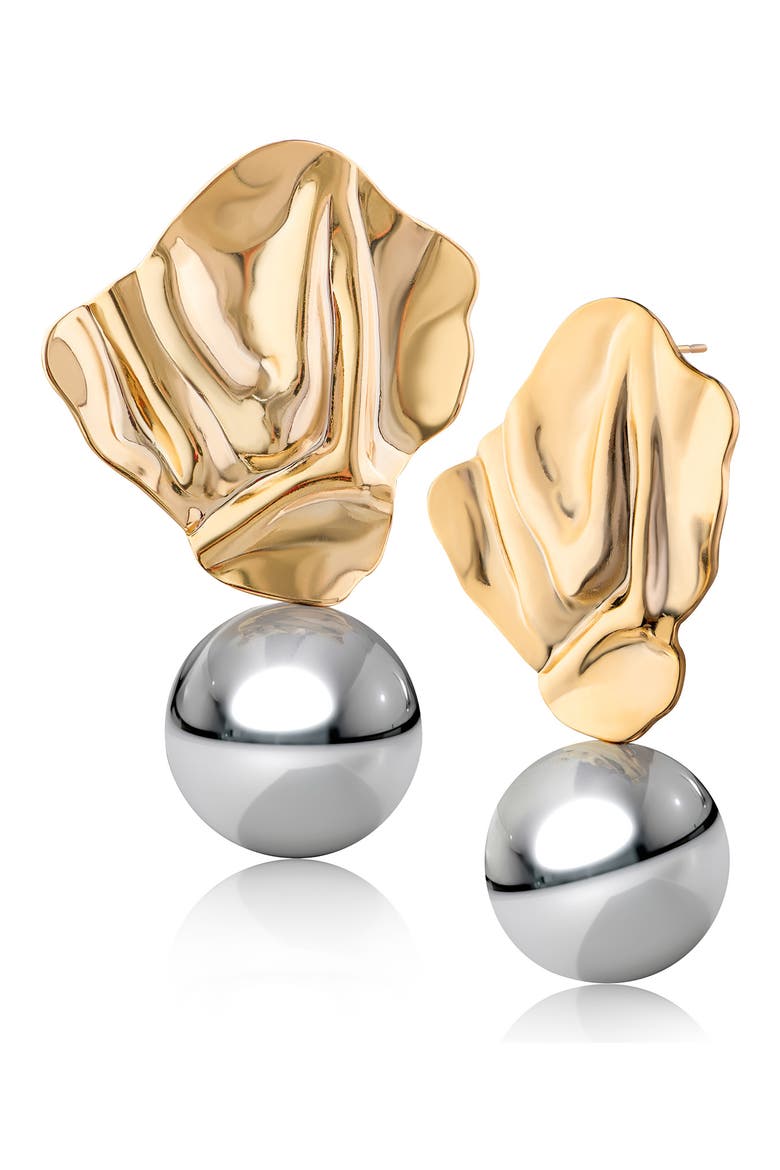 Two-Tone Statement Drop Earrings (Nordstrom Exclusive), Main, color, SILVER/ GOLD