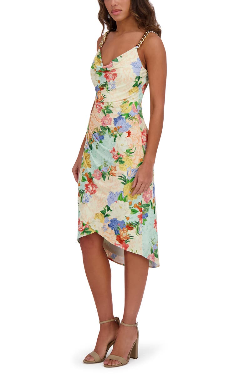Siena Floral Chain Strap Ruched Body-Con Dress, Alternate, color, 