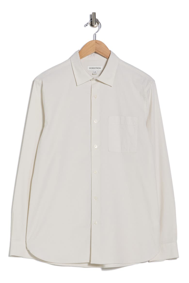 Solid Oxford Button-Up Shirt, Alternate, color, GREY JET - WHITE EOE
