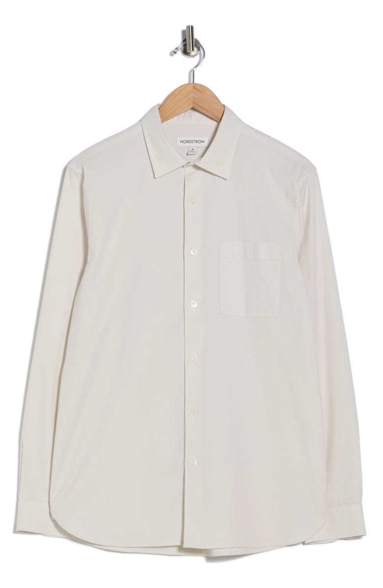 Nordstrom Solid Oxford Button-Up Shirt, Alternate, color, Grey Jet - White Eoe