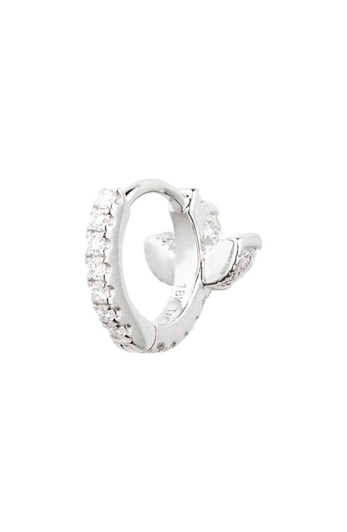 Maria Tash Diamond Lotus Eternity Huggie Hoop Earring In Silver