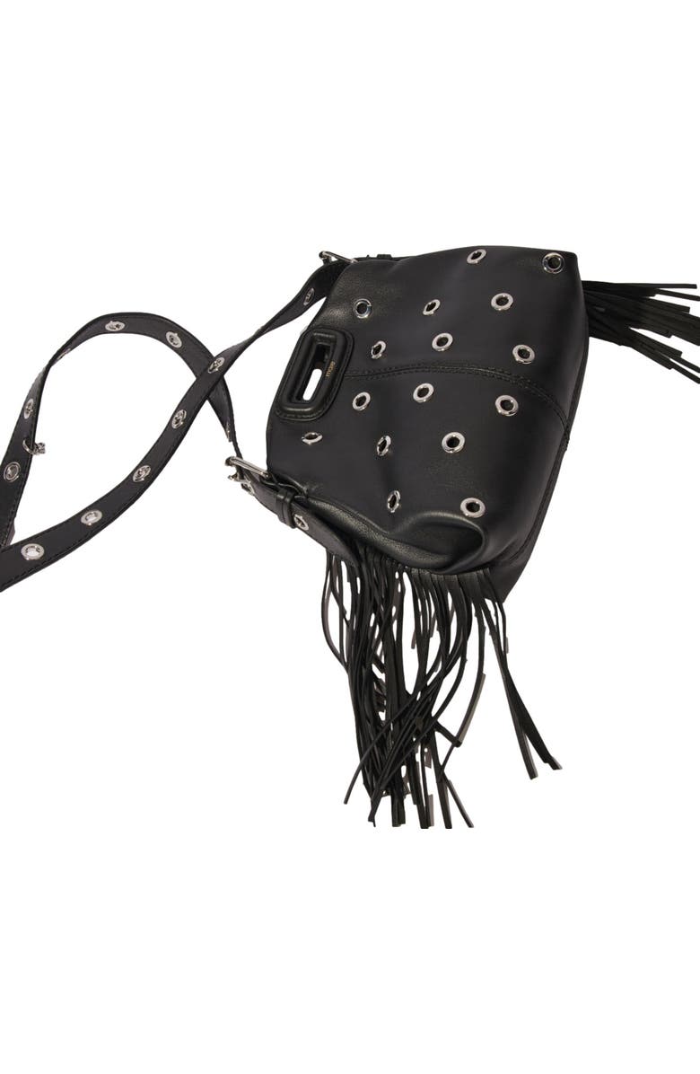maje Miss M Mini eyelet leather bag, Alternate, color,