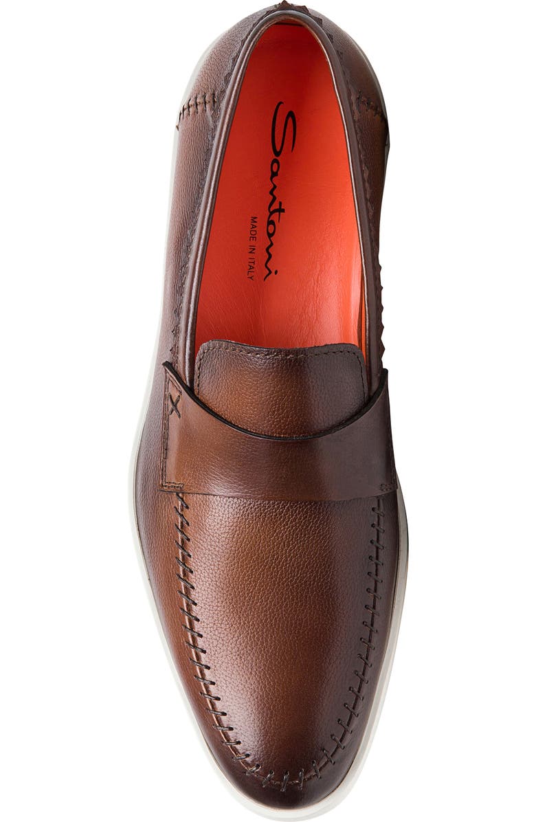 Santoni Dowdy Loafer, Alternate, color, Dark Brown Dark Brown