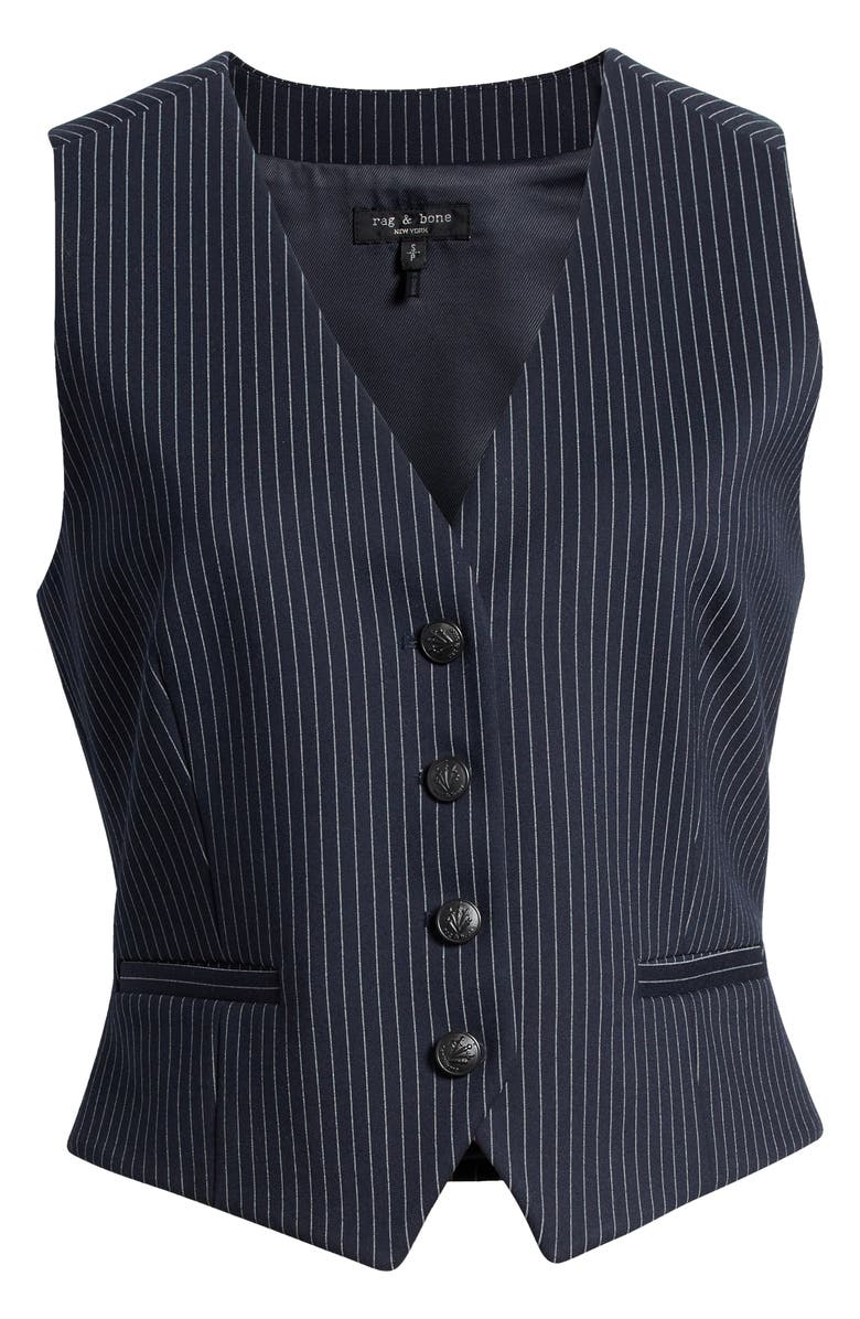 rag & bone Priya Stripe Ponte Knit Vest, Alternate, color, 