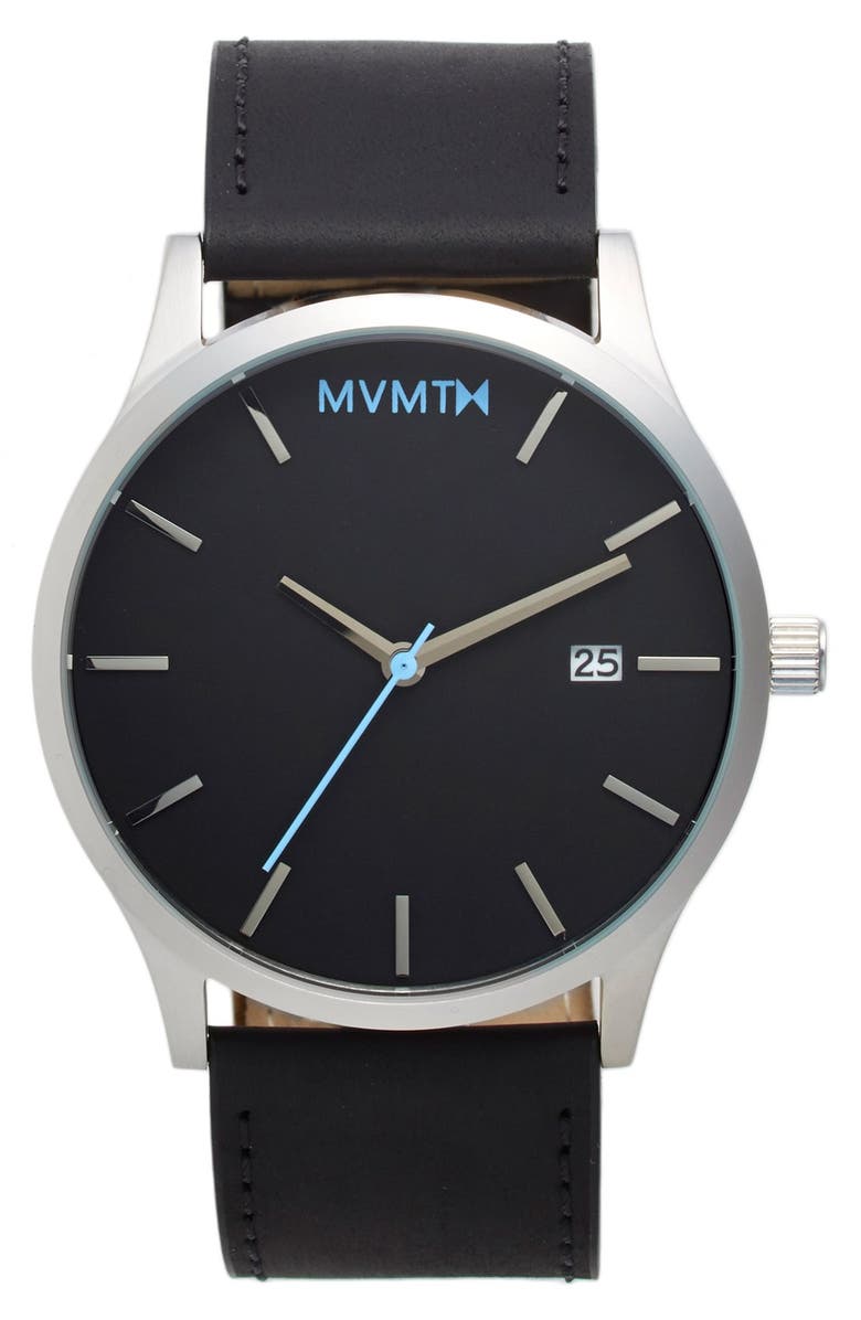 MVMT WATCHES MVMT Leather Strap Watch, 45mm, Main, color,