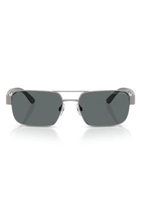 58mm Polarized Rectangle Sunglasses