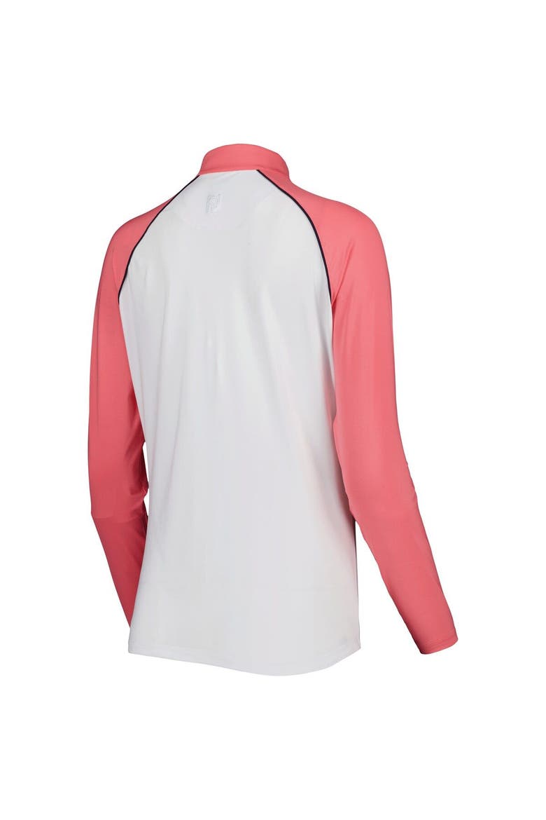 Arnold Palmer FootJoy Women's Sun Protection Raglan Quarter-Zip Long Sleeve Top - White, Alternate, color, White