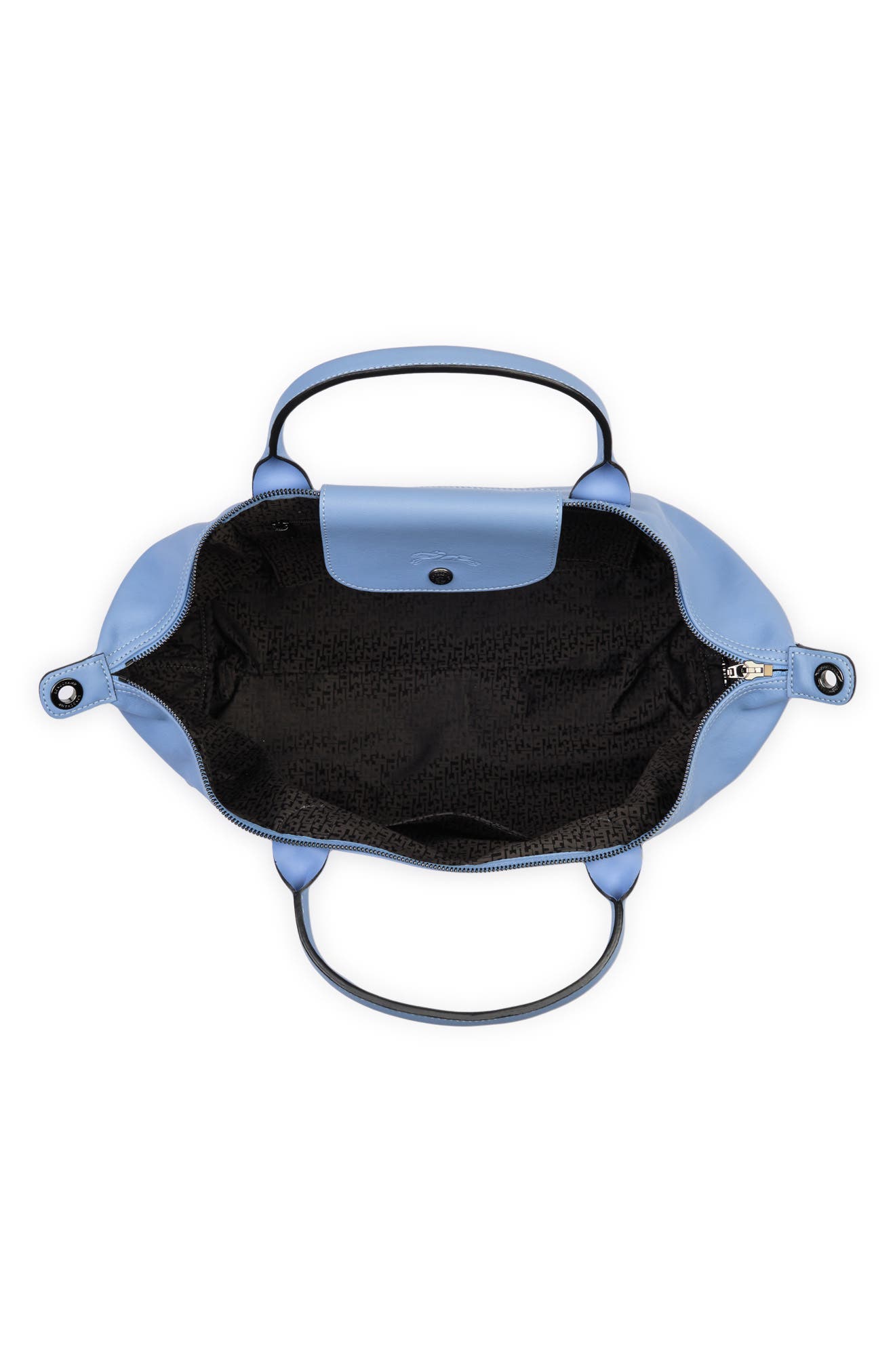 Small 'Le Pliage Cuir' Leather Top Handle Tote, Alternate, color, BLUE